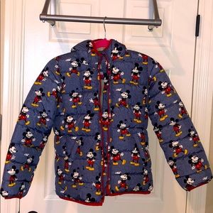 Girls Mickey Mouse Sherpa Lined Puffer Jacket